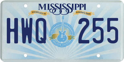 MS license plate HWQ255