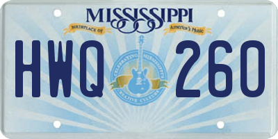 MS license plate HWQ260