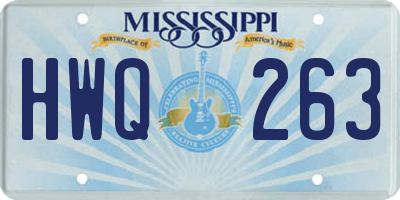 MS license plate HWQ263
