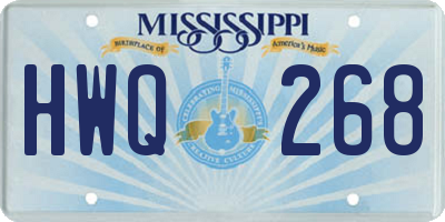 MS license plate HWQ268