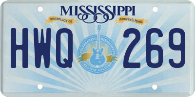 MS license plate HWQ269