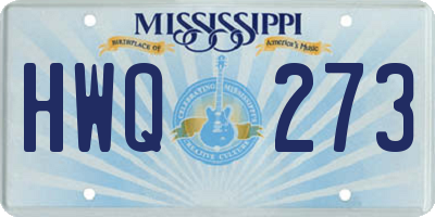 MS license plate HWQ273
