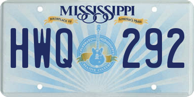 MS license plate HWQ292