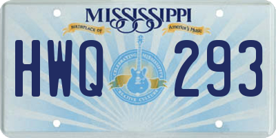MS license plate HWQ293