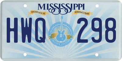 MS license plate HWQ298