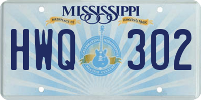 MS license plate HWQ302