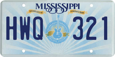 MS license plate HWQ321