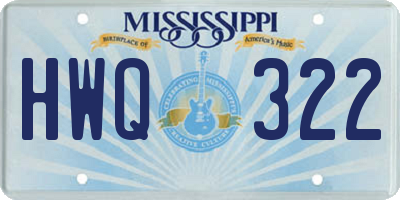 MS license plate HWQ322