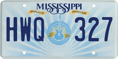 MS license plate HWQ327