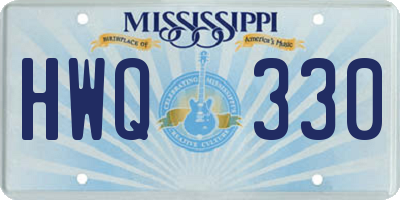 MS license plate HWQ330