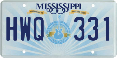 MS license plate HWQ331