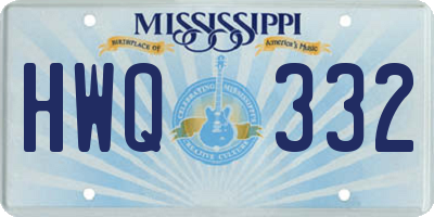 MS license plate HWQ332