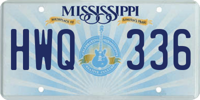 MS license plate HWQ336
