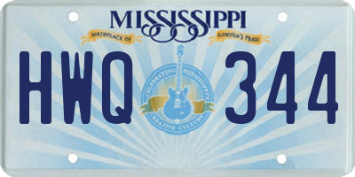 MS license plate HWQ344