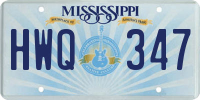 MS license plate HWQ347