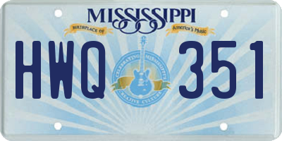 MS license plate HWQ351