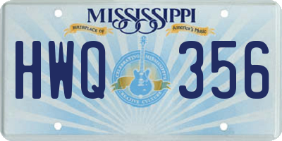 MS license plate HWQ356