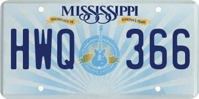 MS license plate HWQ366
