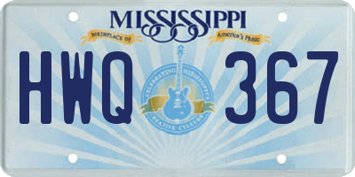 MS license plate HWQ367