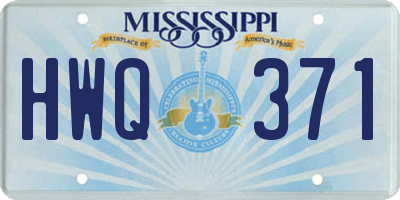 MS license plate HWQ371