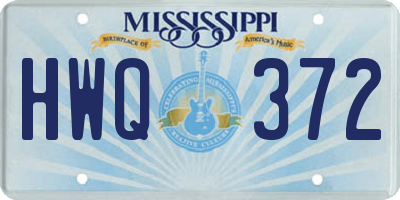MS license plate HWQ372
