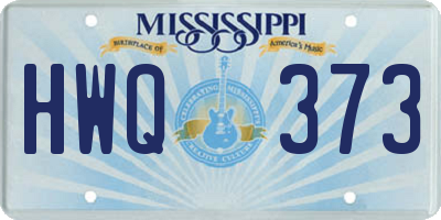 MS license plate HWQ373