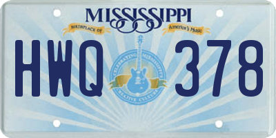MS license plate HWQ378