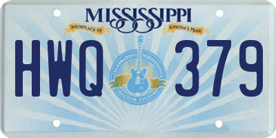 MS license plate HWQ379