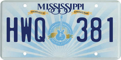 MS license plate HWQ381