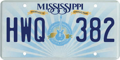 MS license plate HWQ382