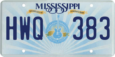 MS license plate HWQ383