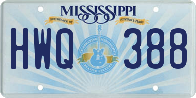 MS license plate HWQ388