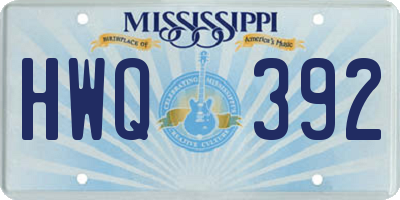 MS license plate HWQ392
