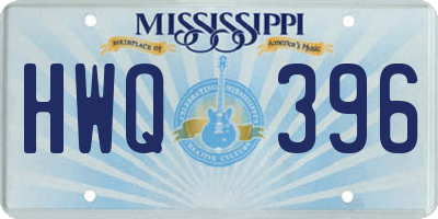 MS license plate HWQ396