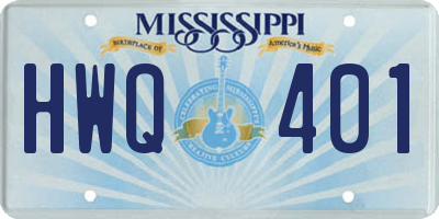 MS license plate HWQ401