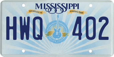 MS license plate HWQ402