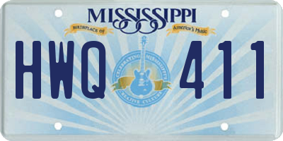 MS license plate HWQ411