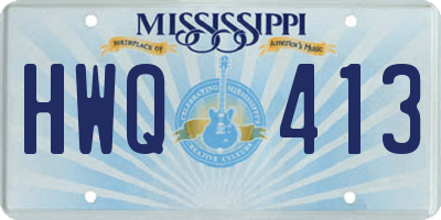 MS license plate HWQ413