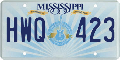 MS license plate HWQ423
