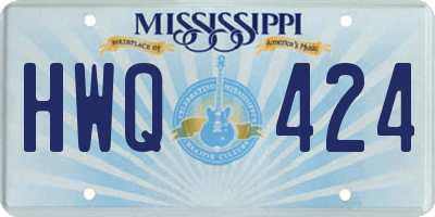 MS license plate HWQ424