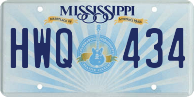 MS license plate HWQ434