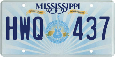 MS license plate HWQ437