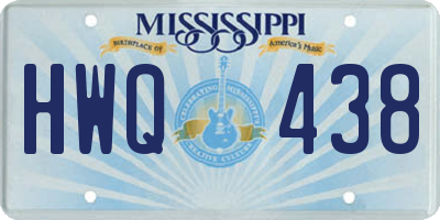 MS license plate HWQ438