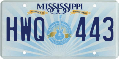 MS license plate HWQ443