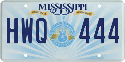 MS license plate HWQ444