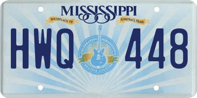 MS license plate HWQ448