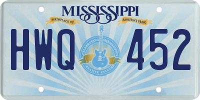 MS license plate HWQ452