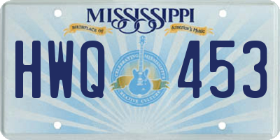 MS license plate HWQ453