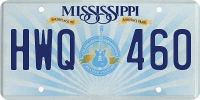 MS license plate HWQ460