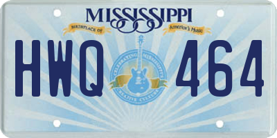 MS license plate HWQ464